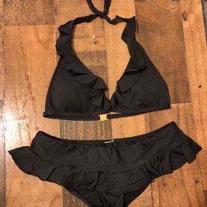 Polo Ralph Lauren Black Ruffle Bikini